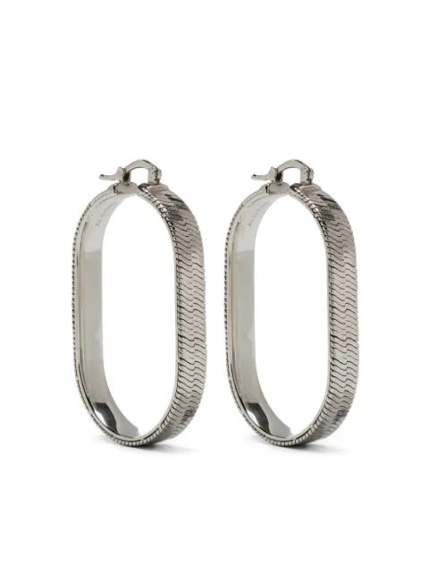 Jil Sander textured oval-hoop earrings