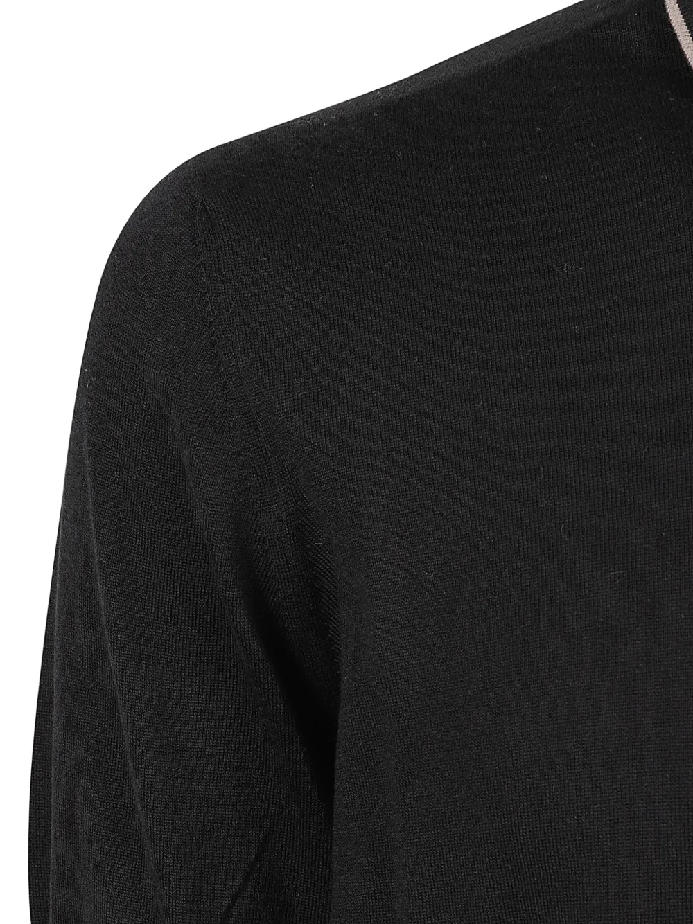 Brunello Cucinelli Fijngebreid poloshirt Zwart