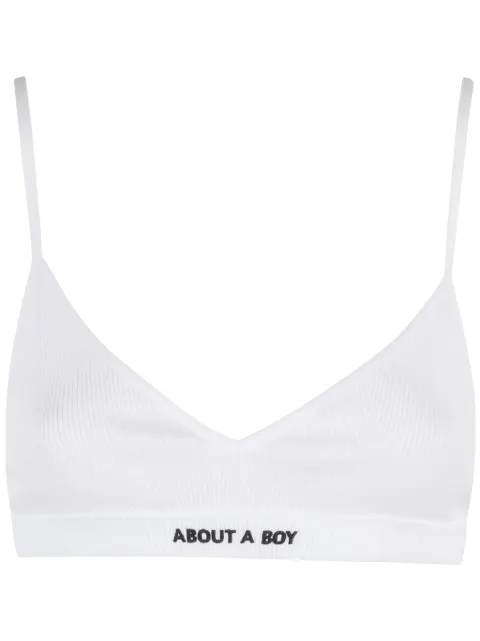 Erika Cavallini  slogan-embroidered bra