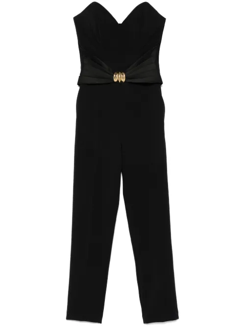 Combinaison en crêpe à nœud oversize - Elisabetta Franchi - Modalova