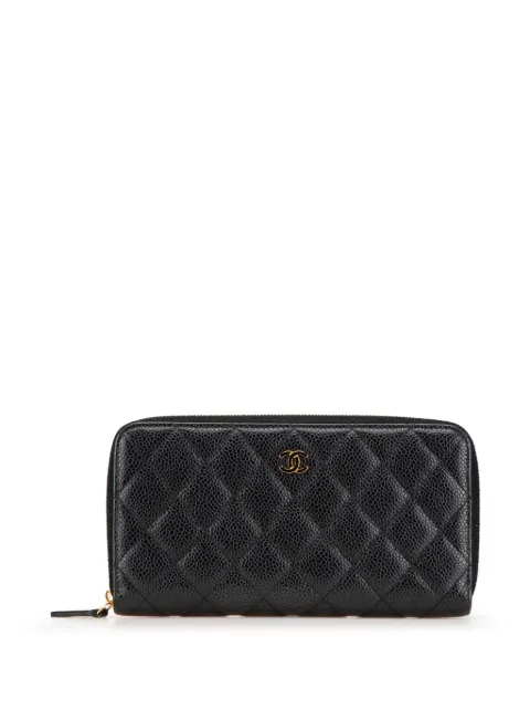 CHANEL Pre-Owned cartera Quilted Caviar CC Zip Around Wallet 2021