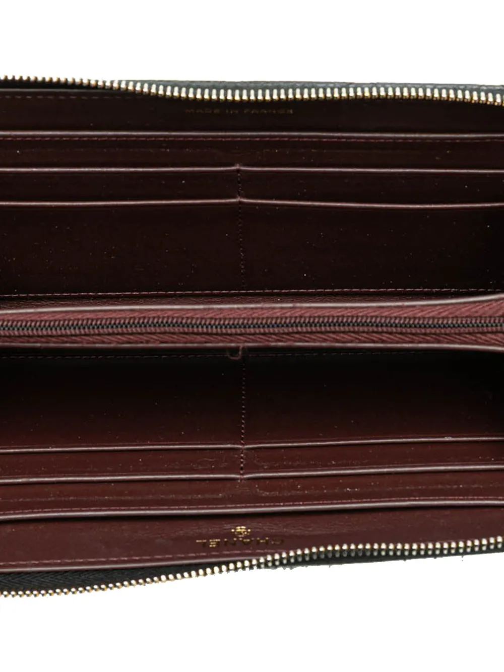 Pre-owned Chanel 2021 Quilted Caviar Cc Zip Around Wallet Long Wallets In Black