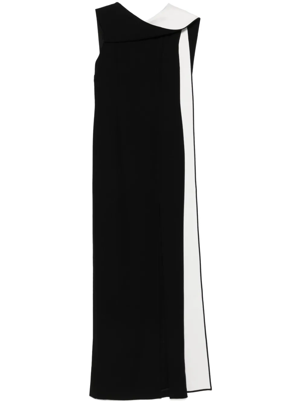 sash-detail crepe gown