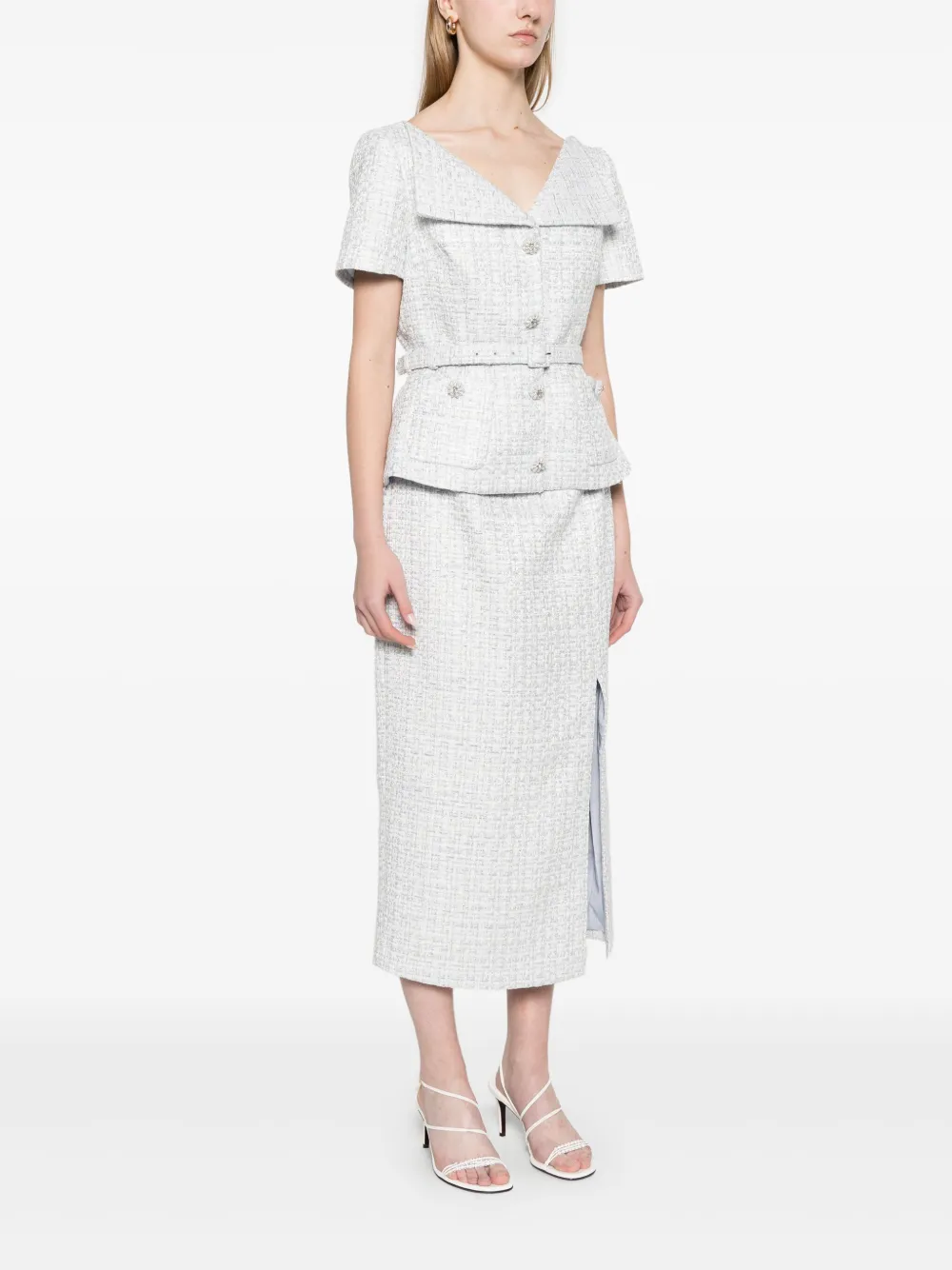 SELF-PORTRAIT BOUCLÉ MIDI DRESS