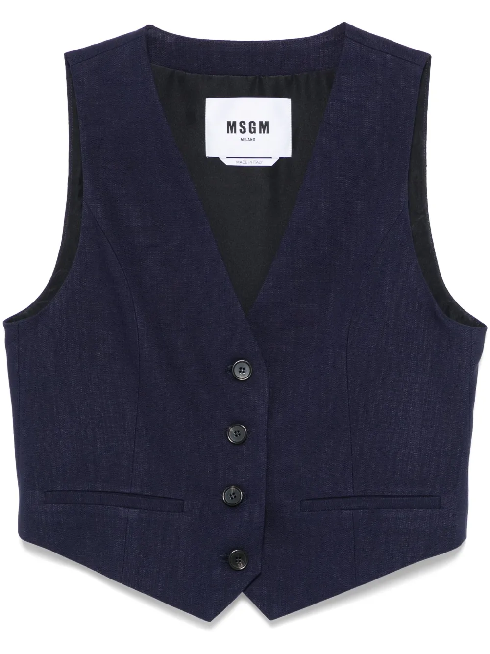 MSGM Gilet met enkele rij knopen Blauw