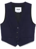 MSGM slub-texture waistcoat - Blue
