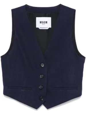 MM6 Maison Margiela ストーンウォッシュ デニムベスト | ブルー