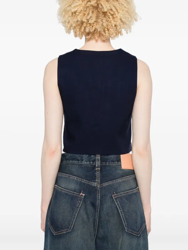 MSGM テクスチャード ベスト | ブルー | FARFETCH JP