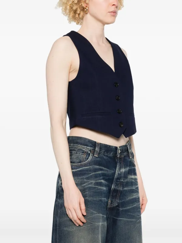 MSGM - MSGM★ビスチェ　ストライプ　定価約36000円 MSGM テクスチャード ベスト | ブルー | FARFETCH JP