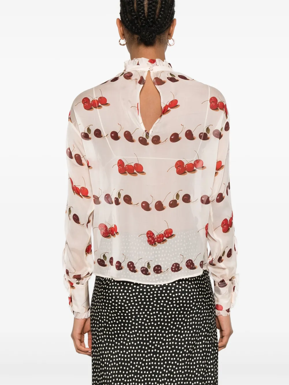N°21 Cherry-print Blouse In 中性色