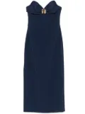 Elisabetta Franchi macro-bow crepe midi dress - Blue