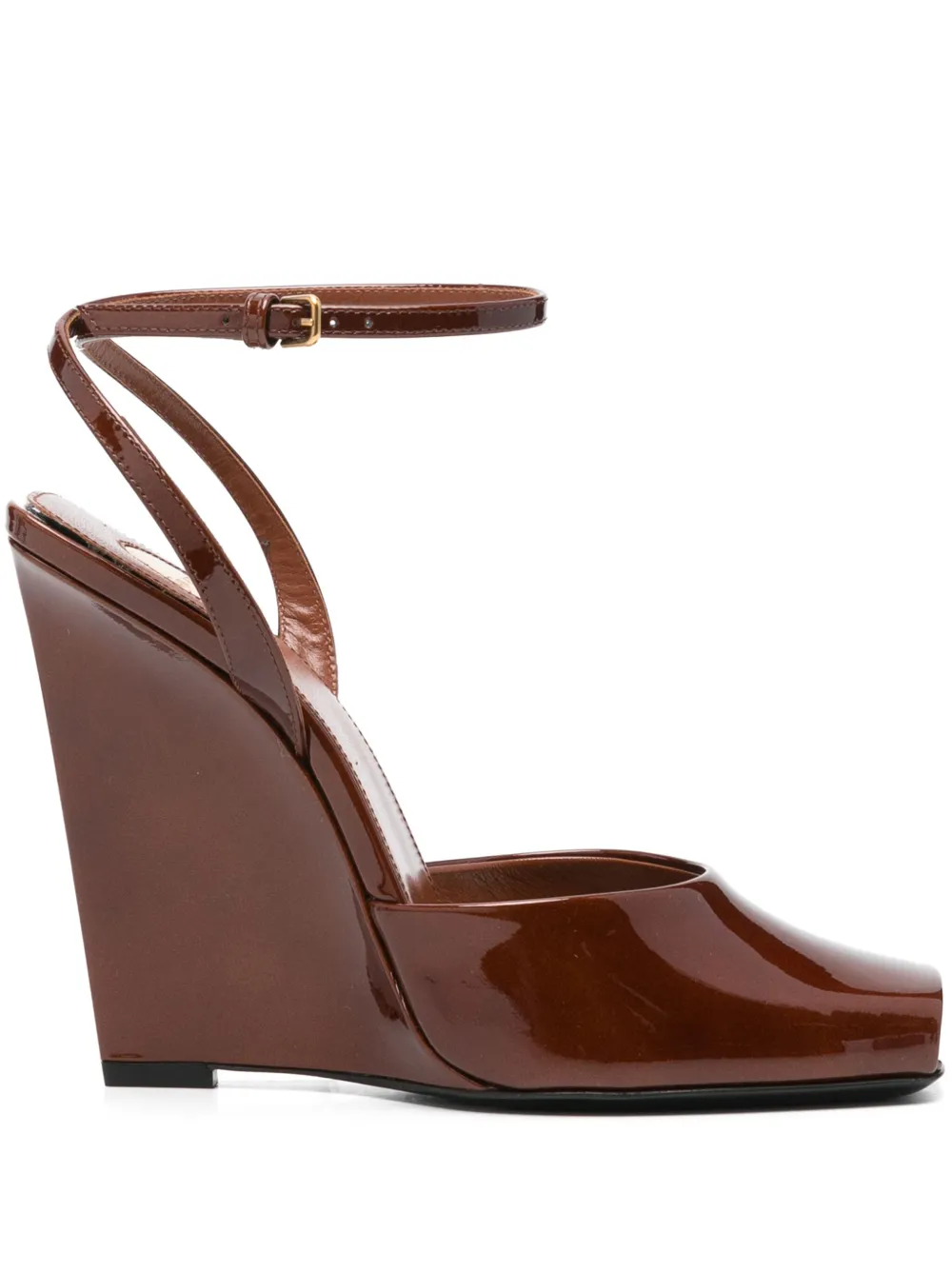 Saint Laurent 110mm La Scandale sandals Brown