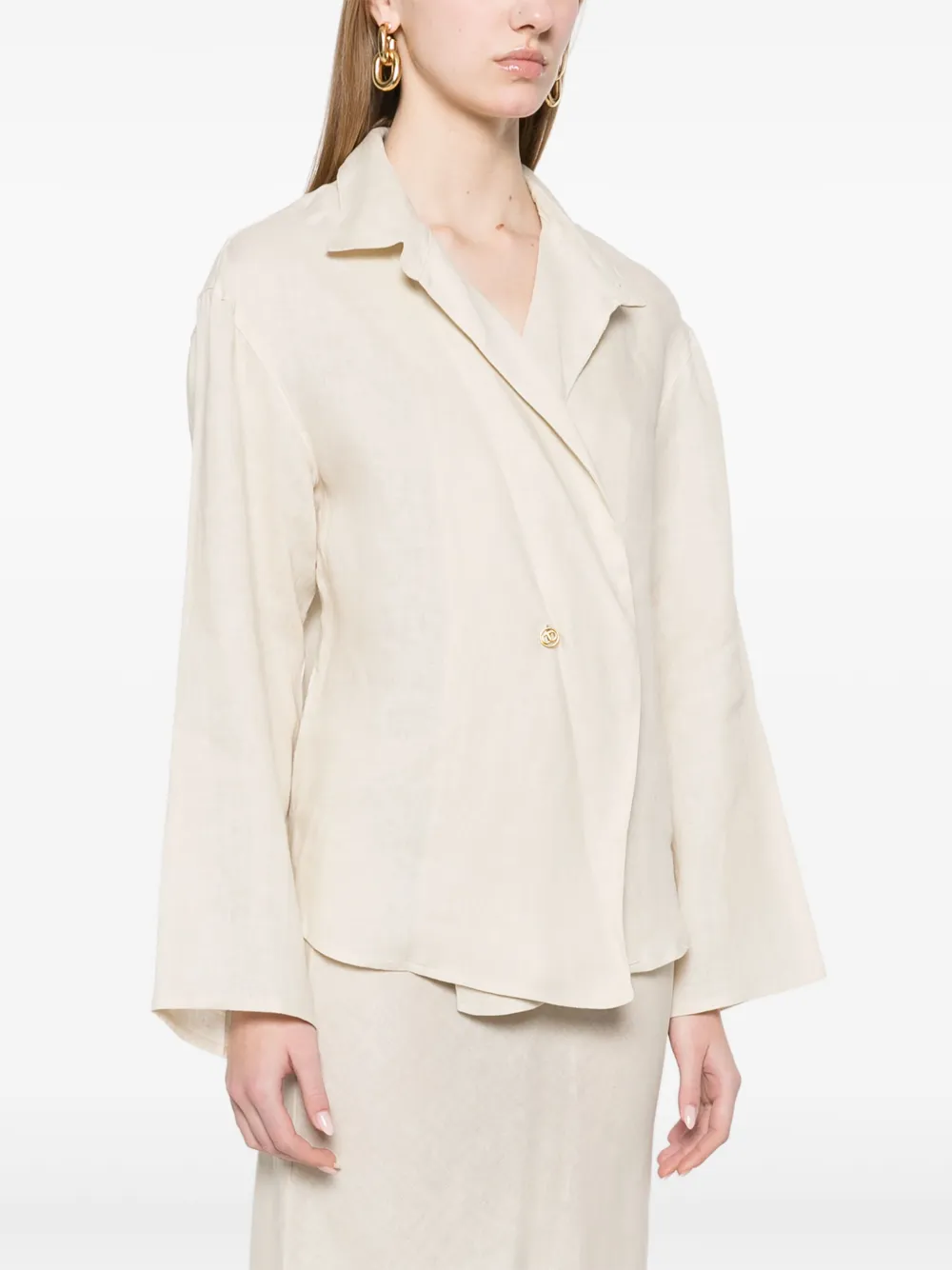 Twinset Linen Blouse In Neutrals