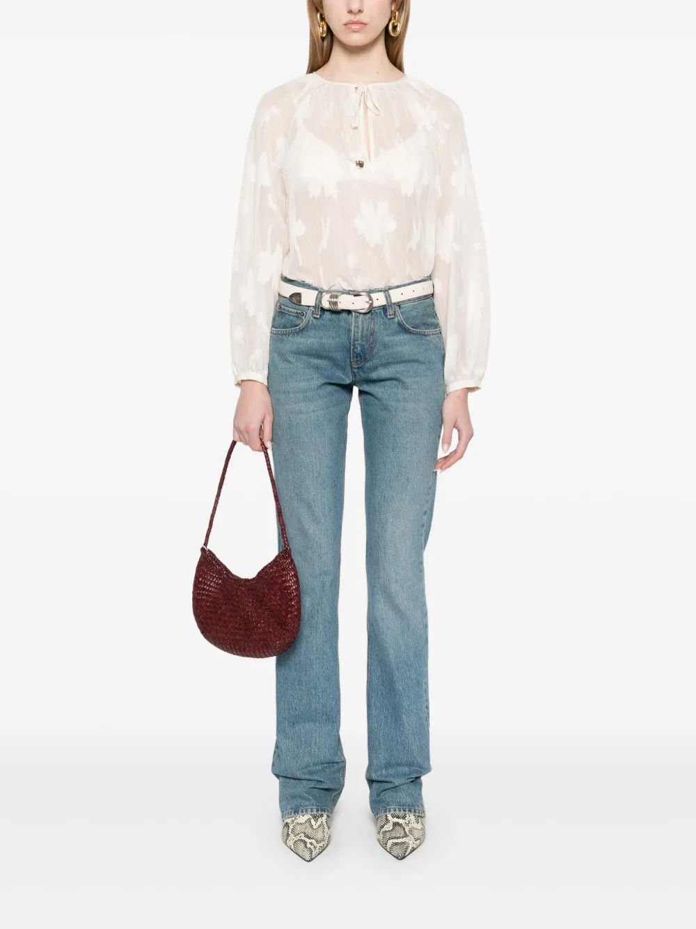 LIU JO Blouse met krijtstreep - Beige