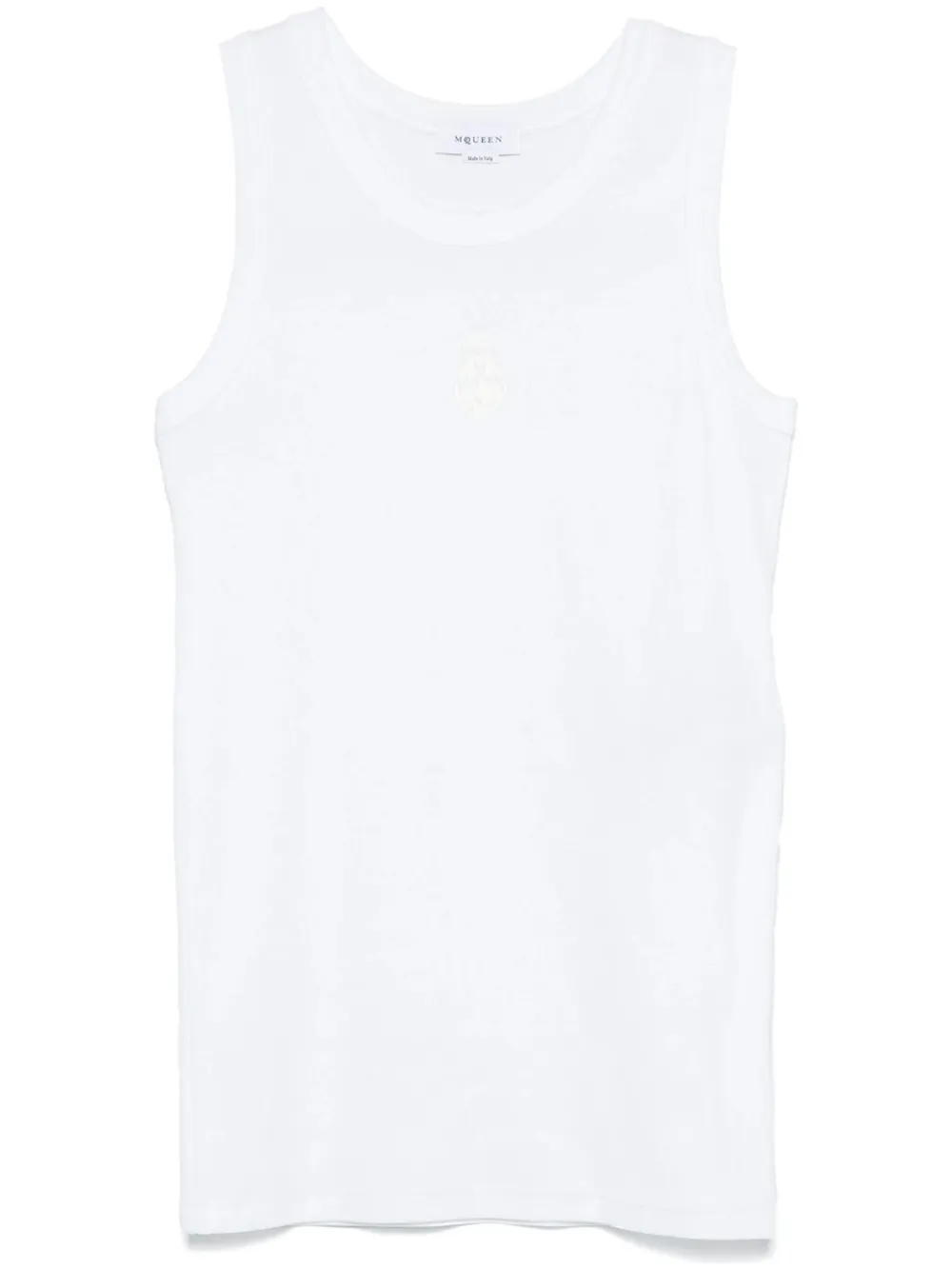 Alexander McQueen Tanktop met geborduurde doodskop Wit