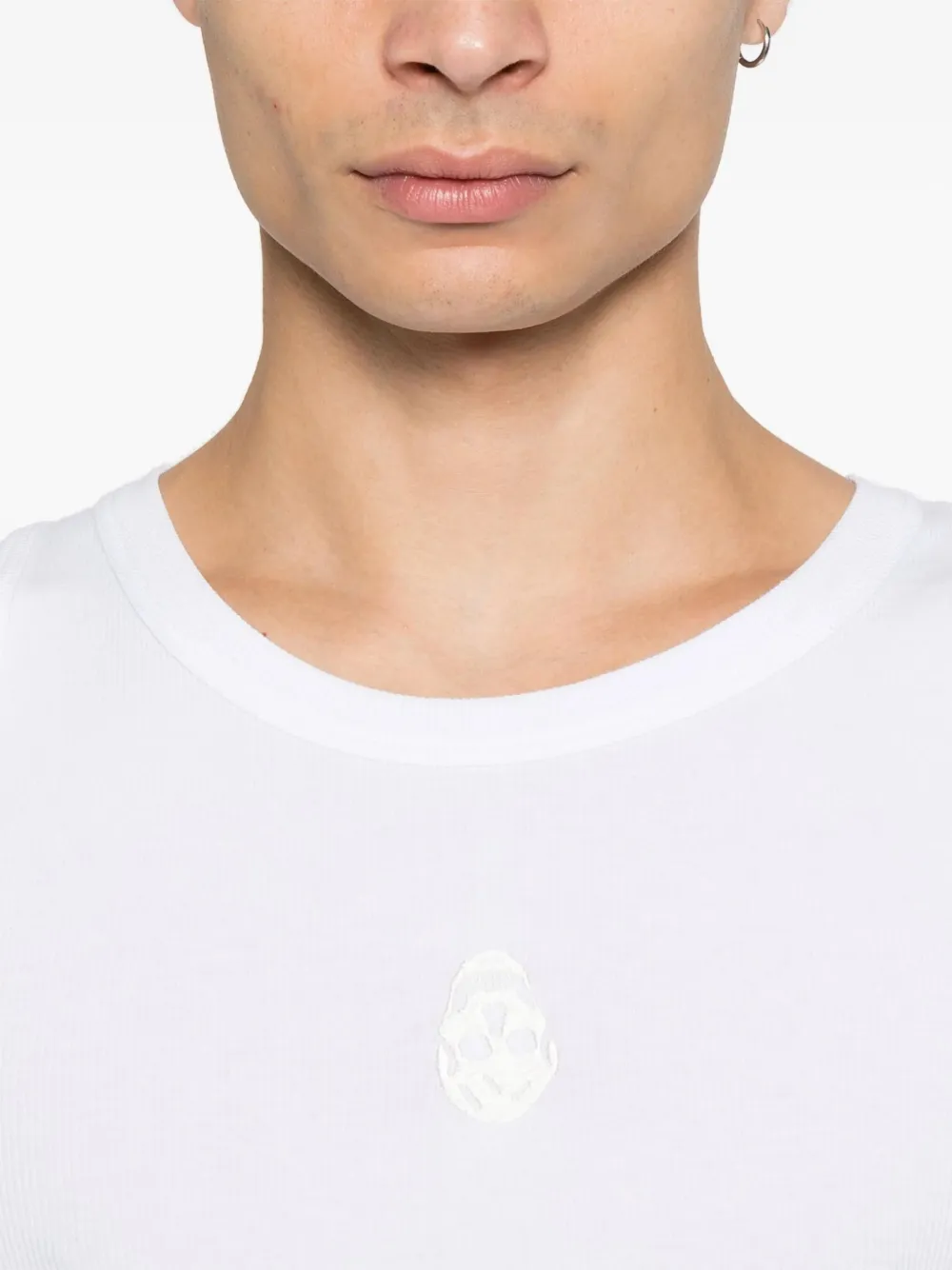 Alexander McQueen Tanktop met geborduurde doodskop Wit