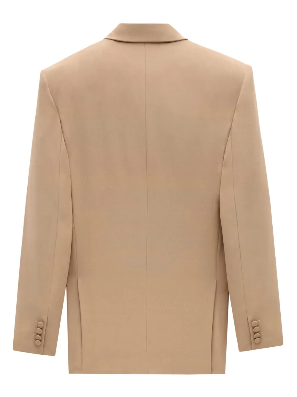 Saint Laurent Silk Crepe Blazer In Neutral