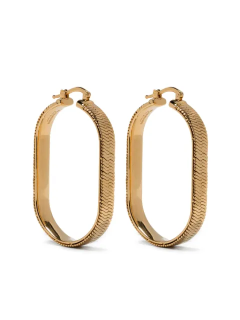 Jil Sander herringbone-textured oval earrings