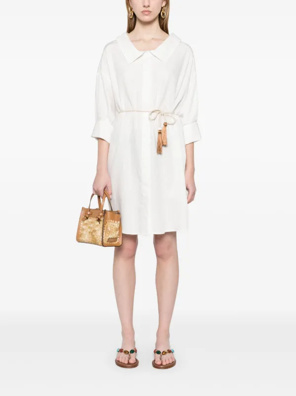 LIU JO Striped Mini Dress White FARFETCH EG