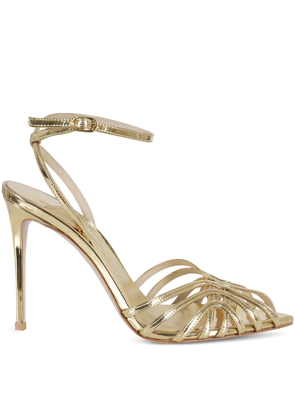 Le Silla 100mm leather pumps Gold