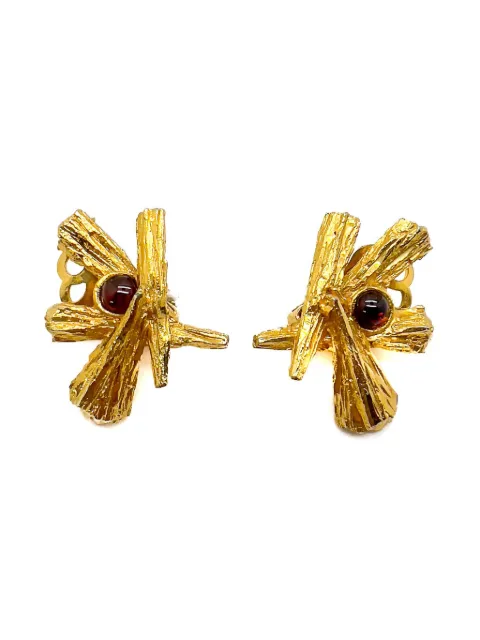 Jennifer Gibson Jewellery 1960's 바크 카보숑 클립온 이어링