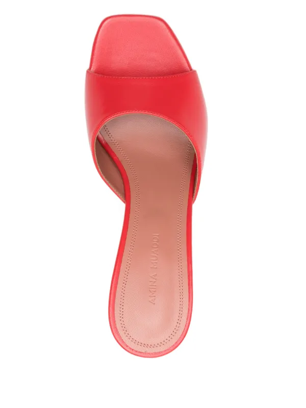 サンダル・ミュール AMINA MUADDI 14S363515LUP Sandals Lupita Crystal Dust Slipper Silver Satin And White Crystals