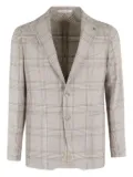 Tagliatore checked linen jacket - Grey