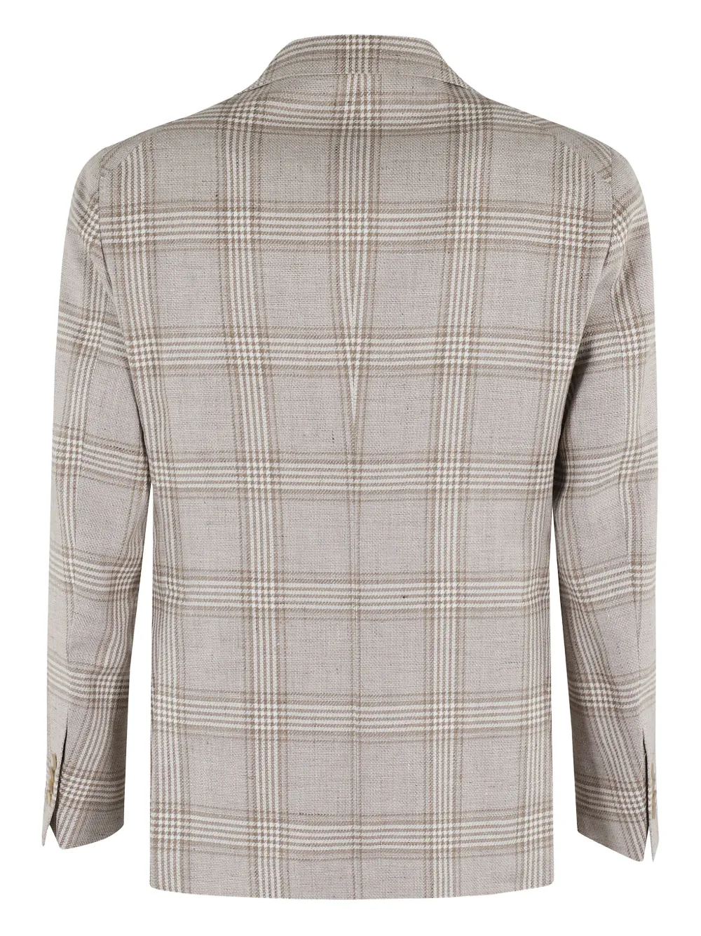 Tagliatore checked linen jacket Grijs