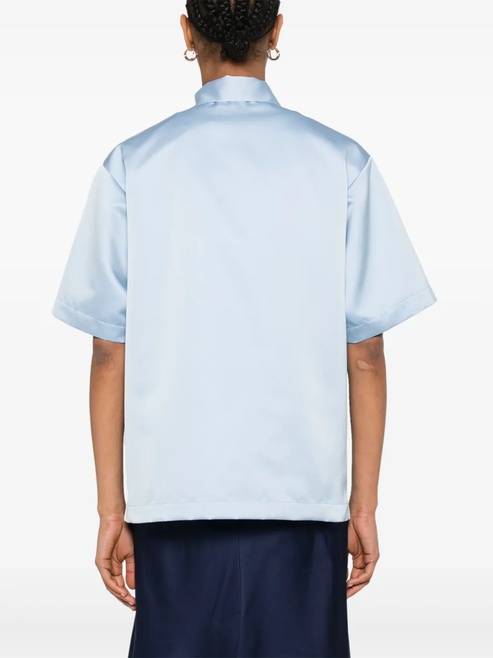 N°21 Satin Shirt In 蓝色