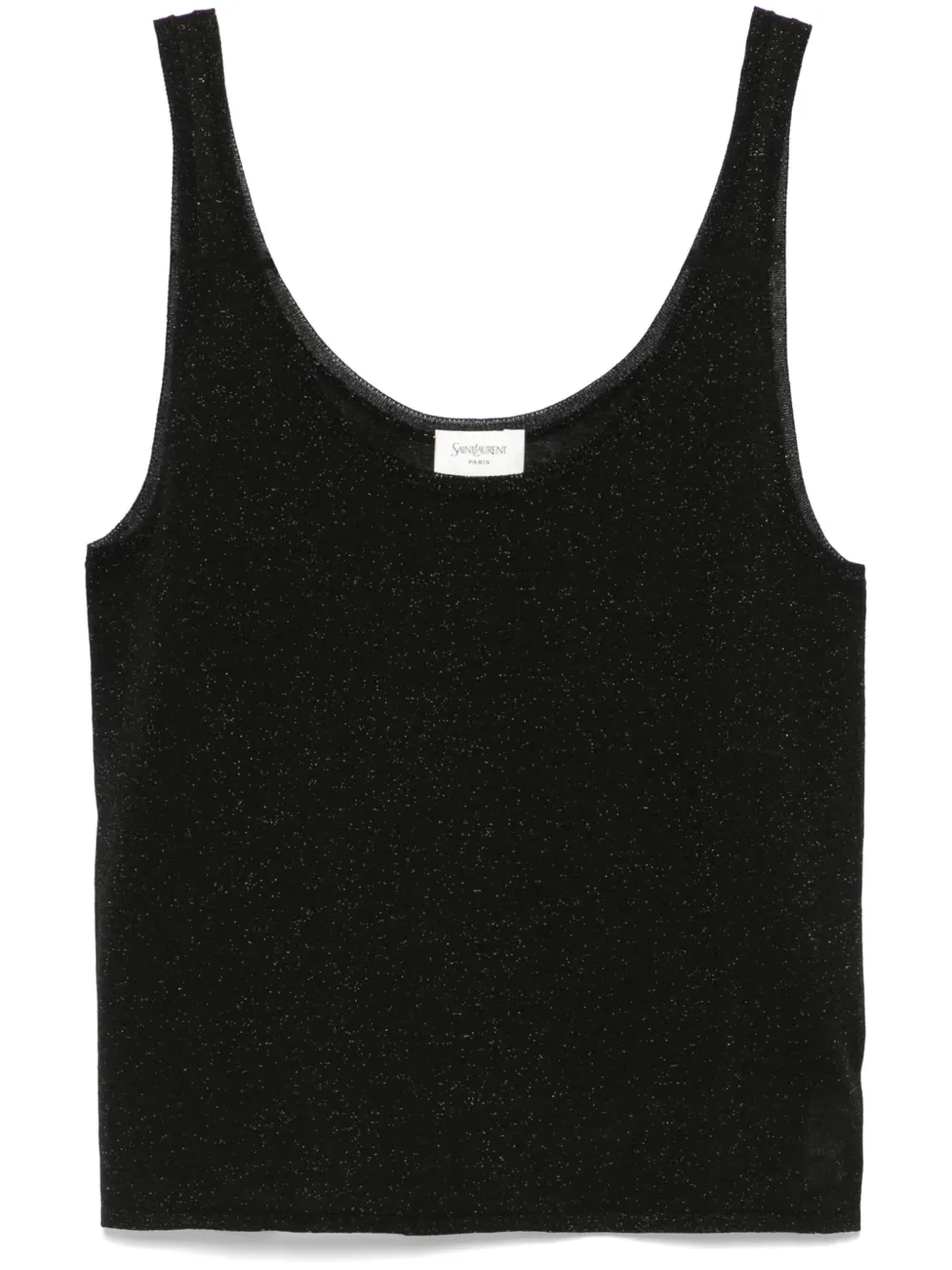 Saint Laurent Gebreide lurex tanktop Zwart