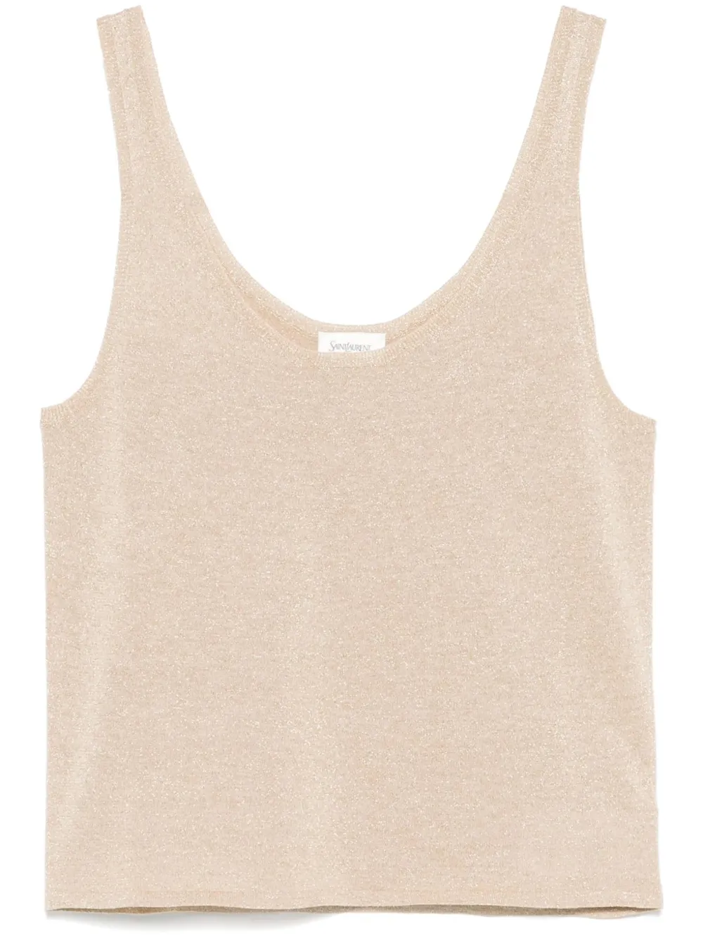 Saint Laurent Gebreide lurex tanktop Beige