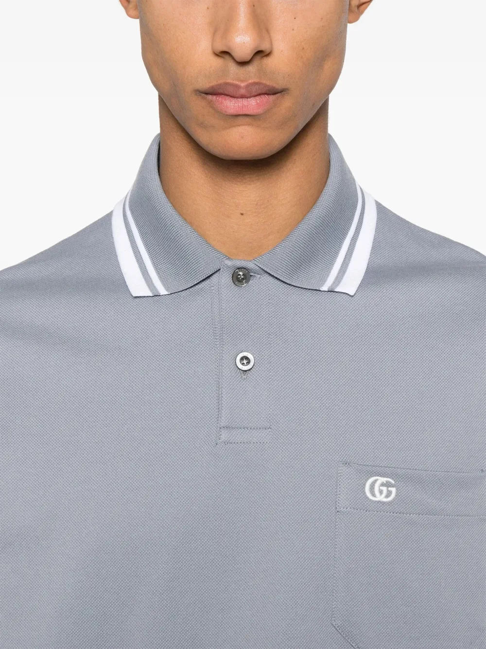 Gucci Poloshirt met geborduurd logo Blauw