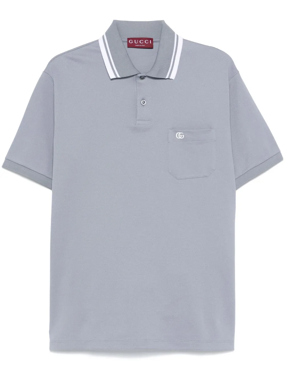 Gucci Logo-embroidered Polo Shirt In Blue