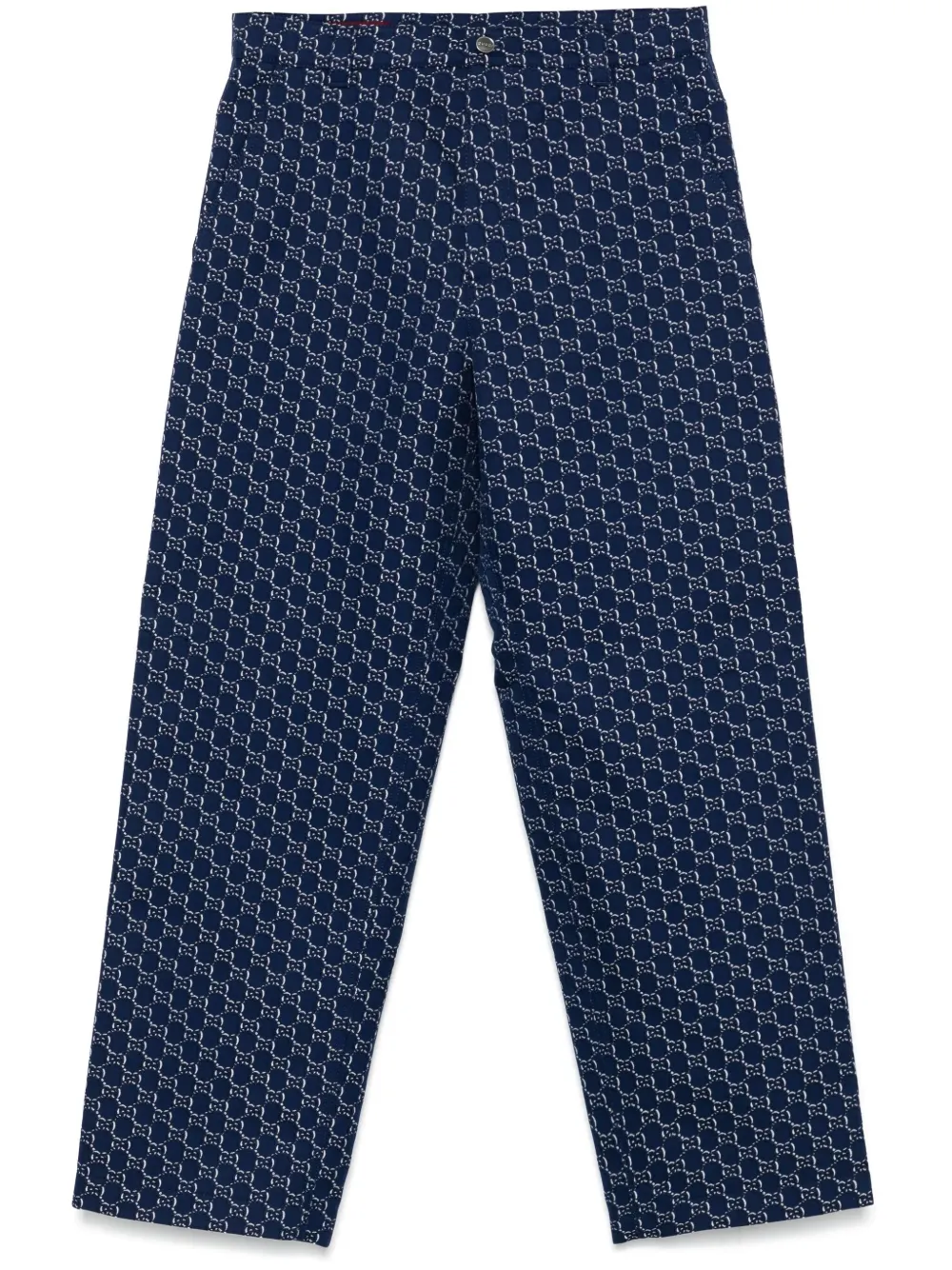 Gucci Katoenen broek met GG Shadow-jacquard Blauw