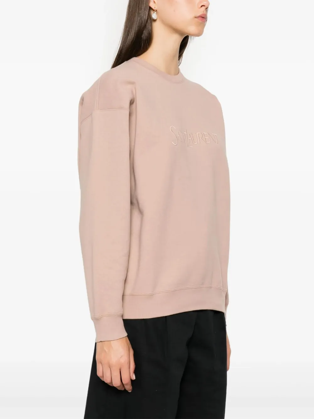 Saint Laurent Sweater met geborduurd logo Roze