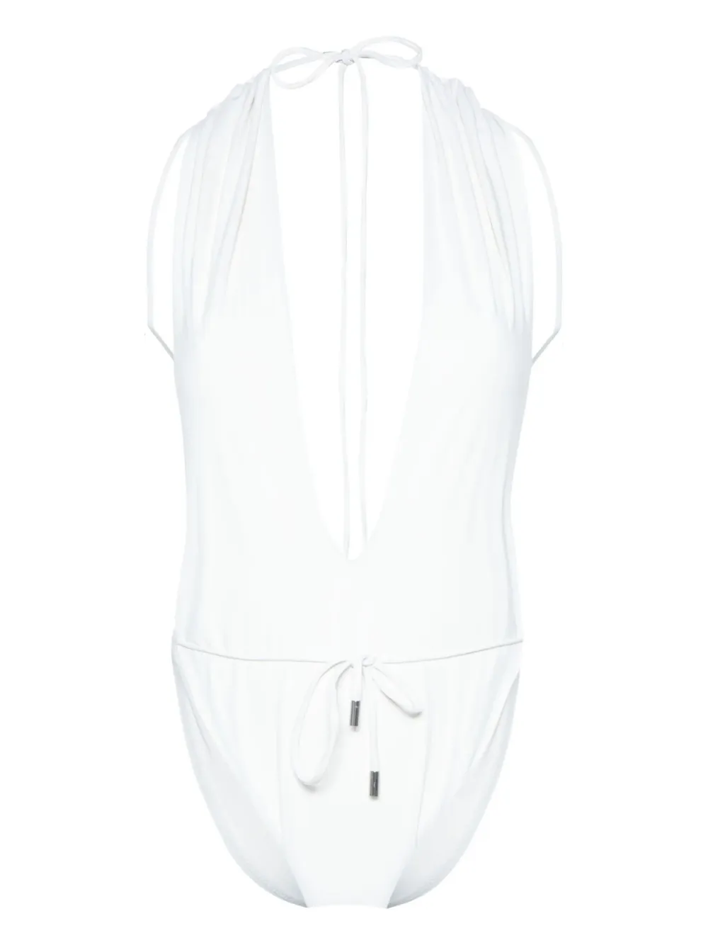 Saint Laurent Badpak met watervalhals Beige