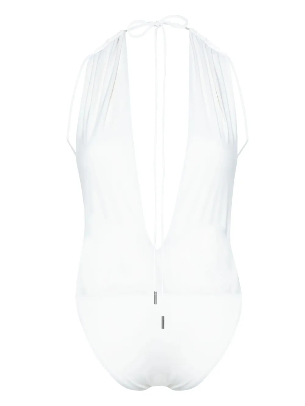 Saint Laurent Badpak met watervalhals Beige