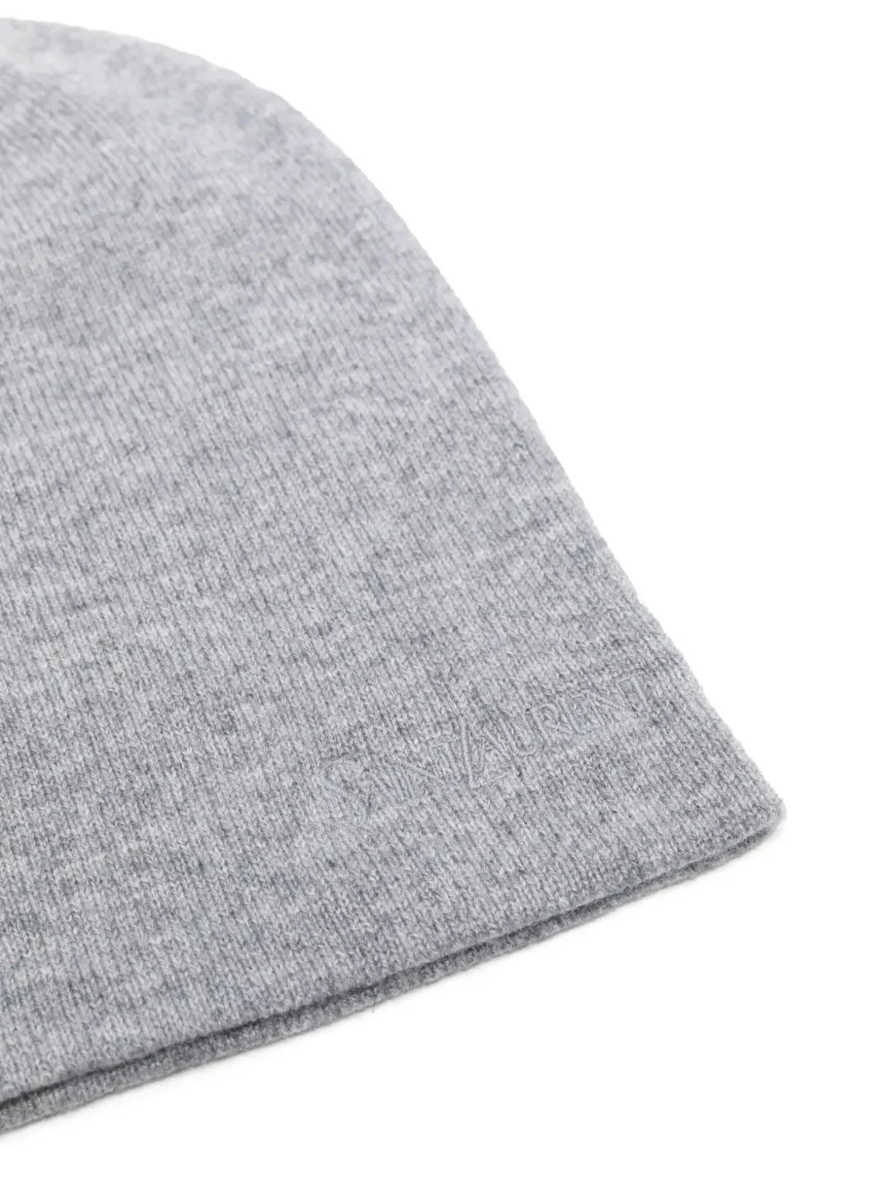 Saint Laurent Kasjmier muts met geborduurd logo - Grijs