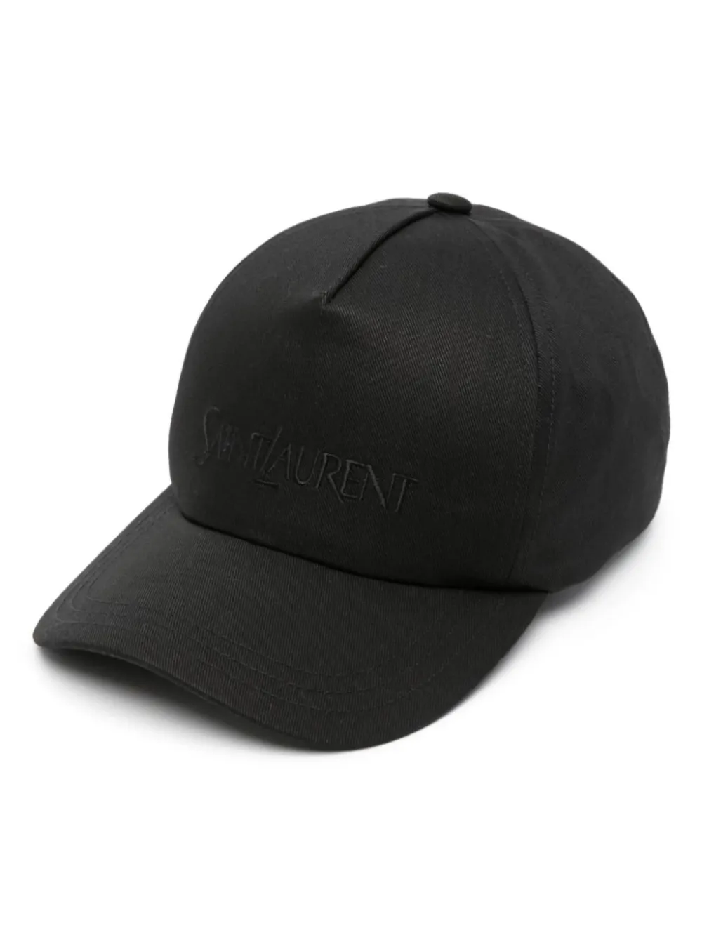 Saint Laurent logo-embroidered gabardine-weave cap | Black | Image 1