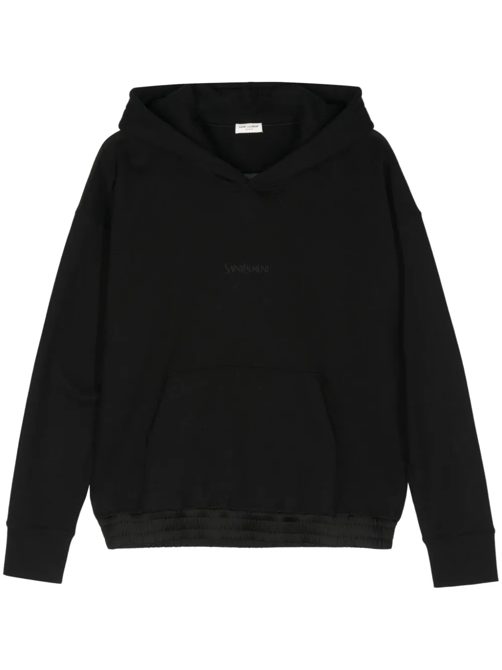 Saint Laurent Logo-embroidered Cotton Hoodie In Black