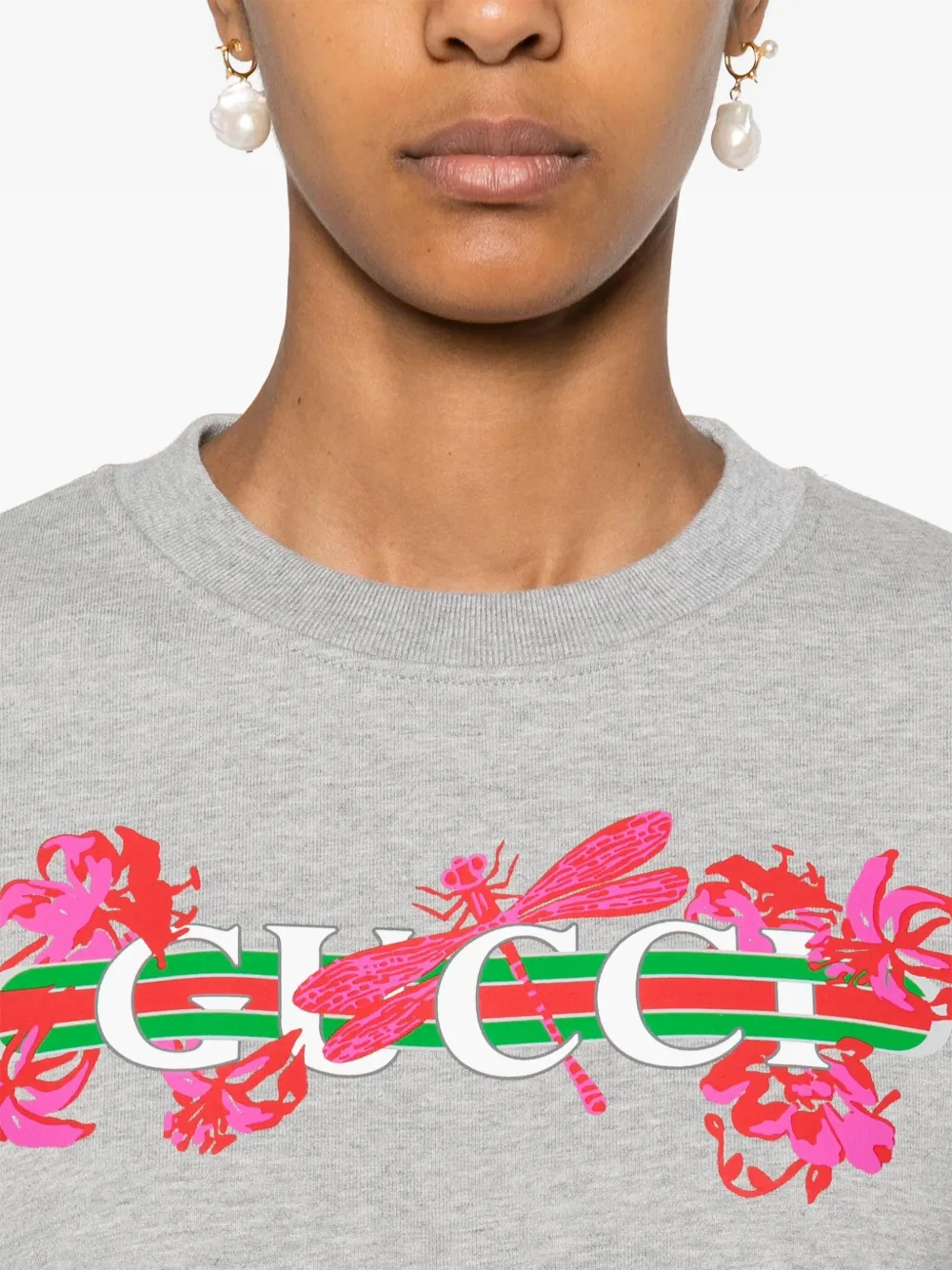 Gucci Sweater met print Grijs
