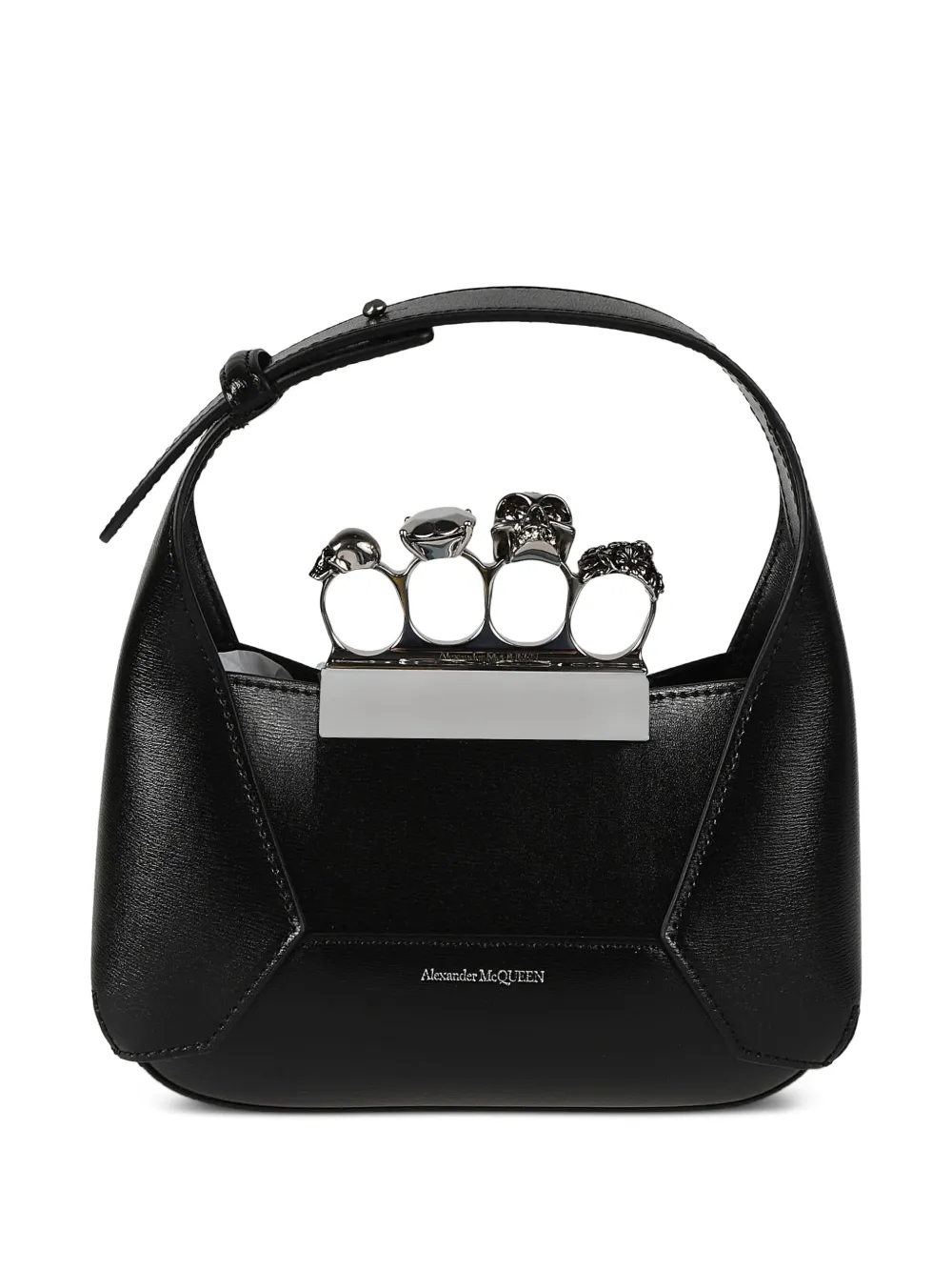 Alexander McQueen The Jewelled Hobo leather mini bag | Black | Image 1