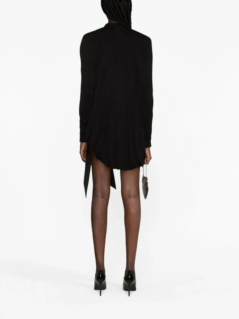 Saint Laurent Mini-jurk met hoge hals Zwart