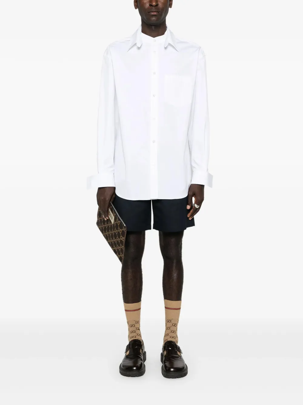 Gucci Overhemd met logo-reliëf Wit