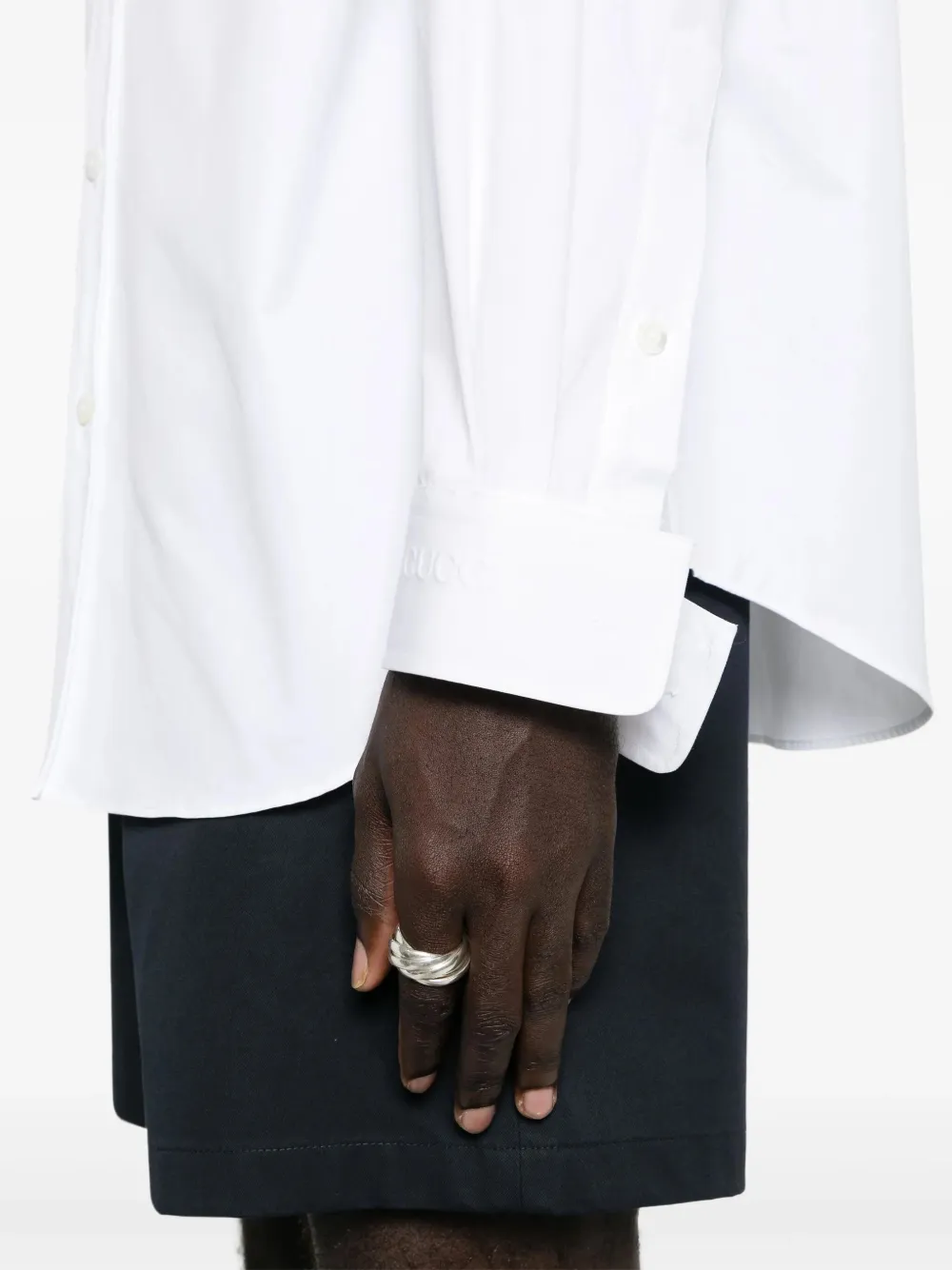 Gucci Overhemd met logo-reliëf Wit