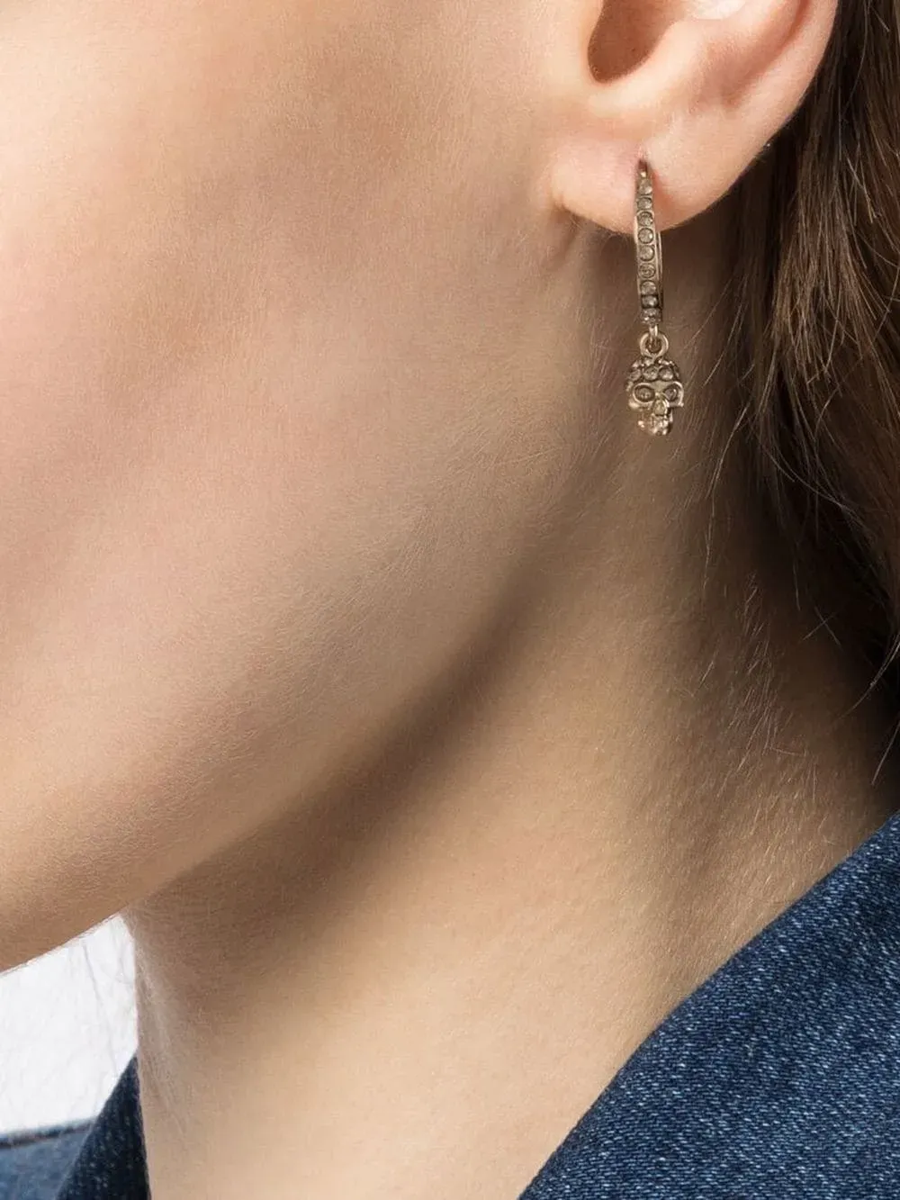 Alexander McQueen skull hoop earrings - Goud