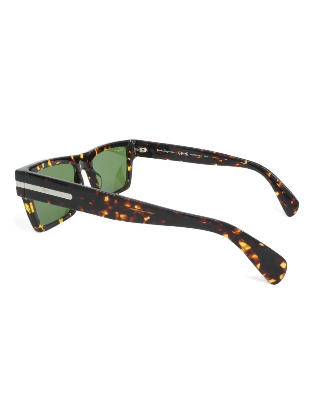 Ferragamo Eyewear Zonnebril met rechthoekig montuur Bruin