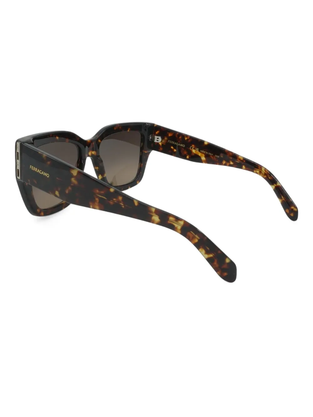 Ferragamo Eyewear Zonnebril met vierkant montuur Bruin