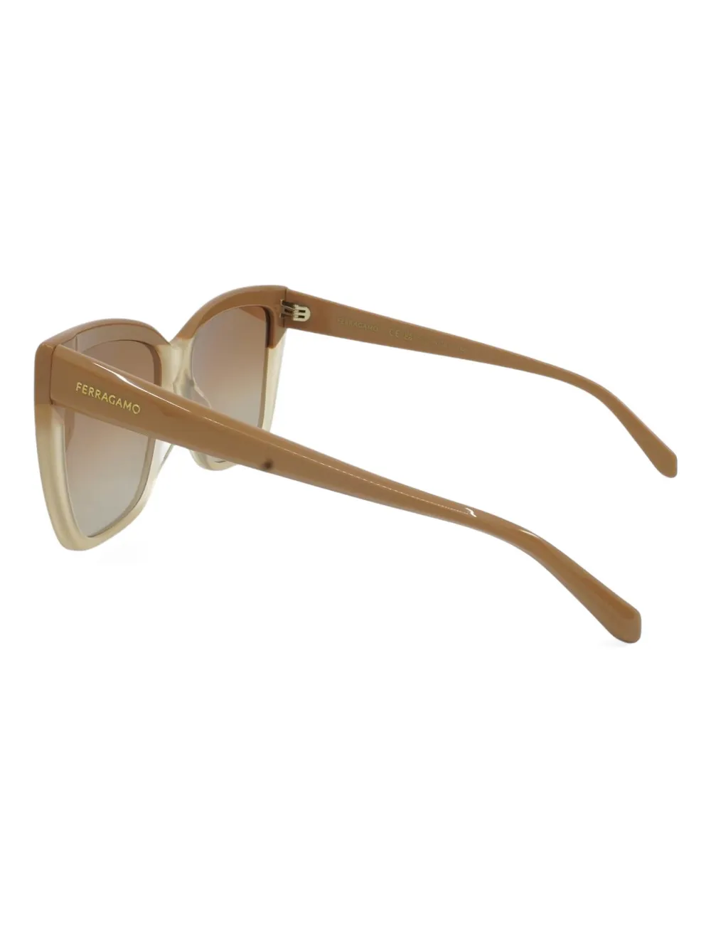 Shop Ferragamo Eyewear Oversize-frame Sunglasses
