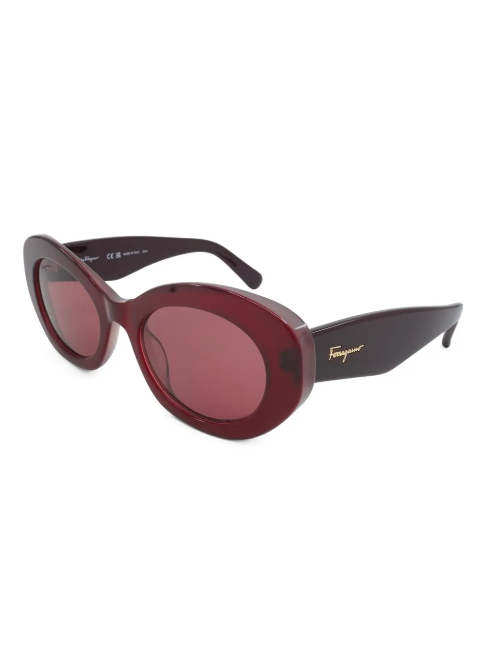 Shop Ferragamo Eyewear Oval-frame Sunglasses